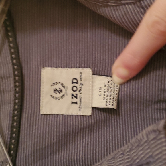 Blue striped Izod button down - Picture 2 of 8